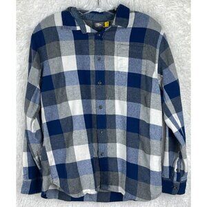Rumi + Ryder Boys XL (16-18) Long Sleeve Plaid Button Down Shirt Blue Gray White